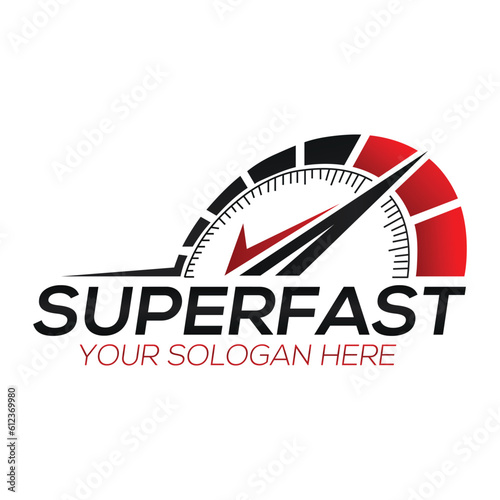 speed vector logo design. speedometer icon symbol design template.