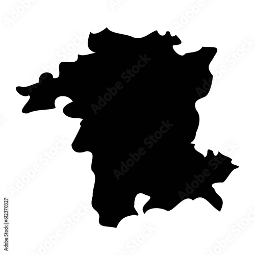 Worcestershire map, ceremonial county of England. Vector illustration.