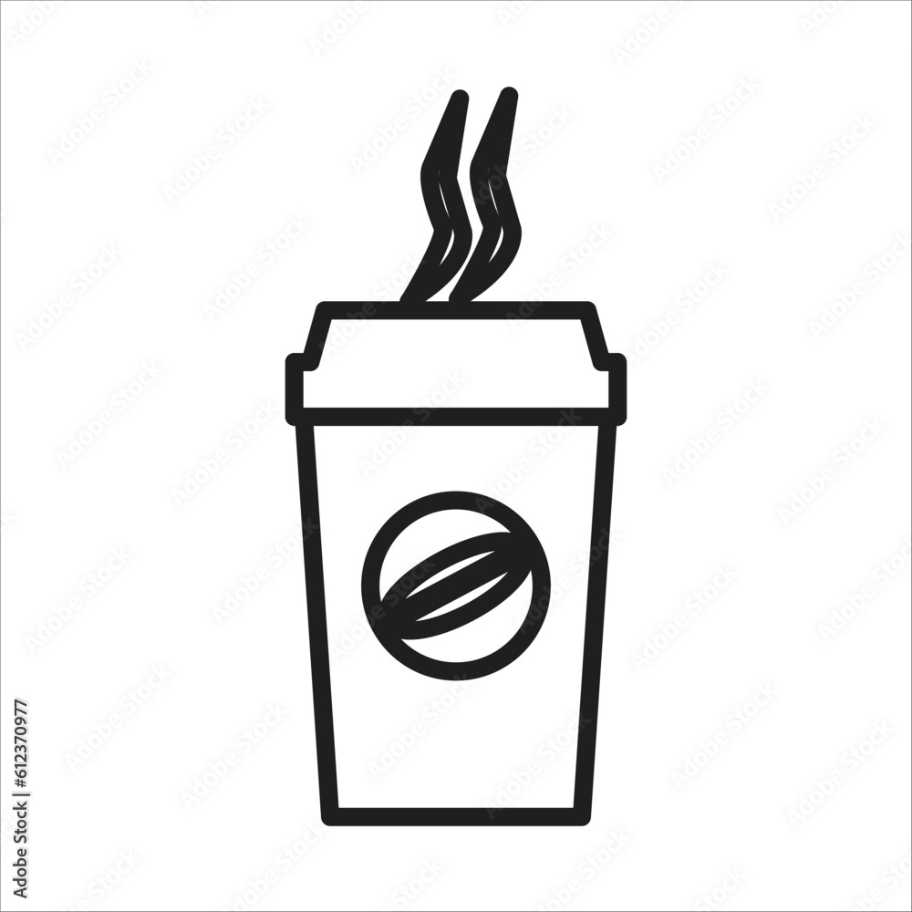coffe paper cup icon logo vector template