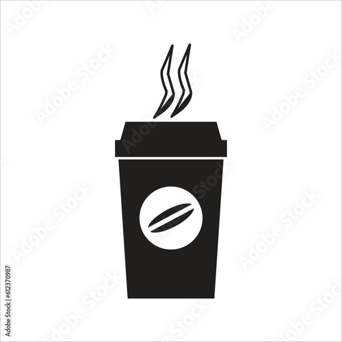 coffe paper cup icon logo vector template