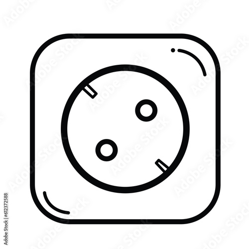 Electricity wall socket stop contact black and white outlined vector icon illustration isolated on square white background. Simple flat outlined minimalist sign drawing with technology power theme Free Download Electricity wall socket stop contact black and white outlined vector icon illustration isolated on square white background. Simple flat outlined minimalist sign drawing with technology power theme - GFXLoad