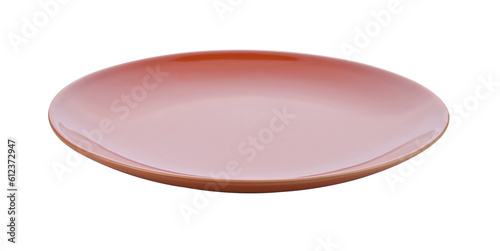 Plate, Light brown ceramic plate on transparent png