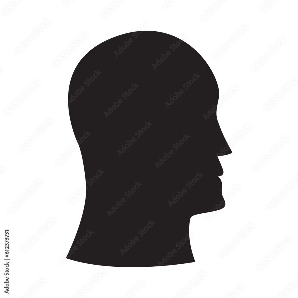 silhouette of head icon side view black