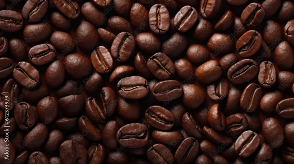 Coffee beans background. Generative AI. Coffee beans background. Generative AI.
