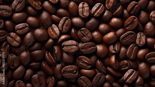 Coffee beans background. Generative AI.