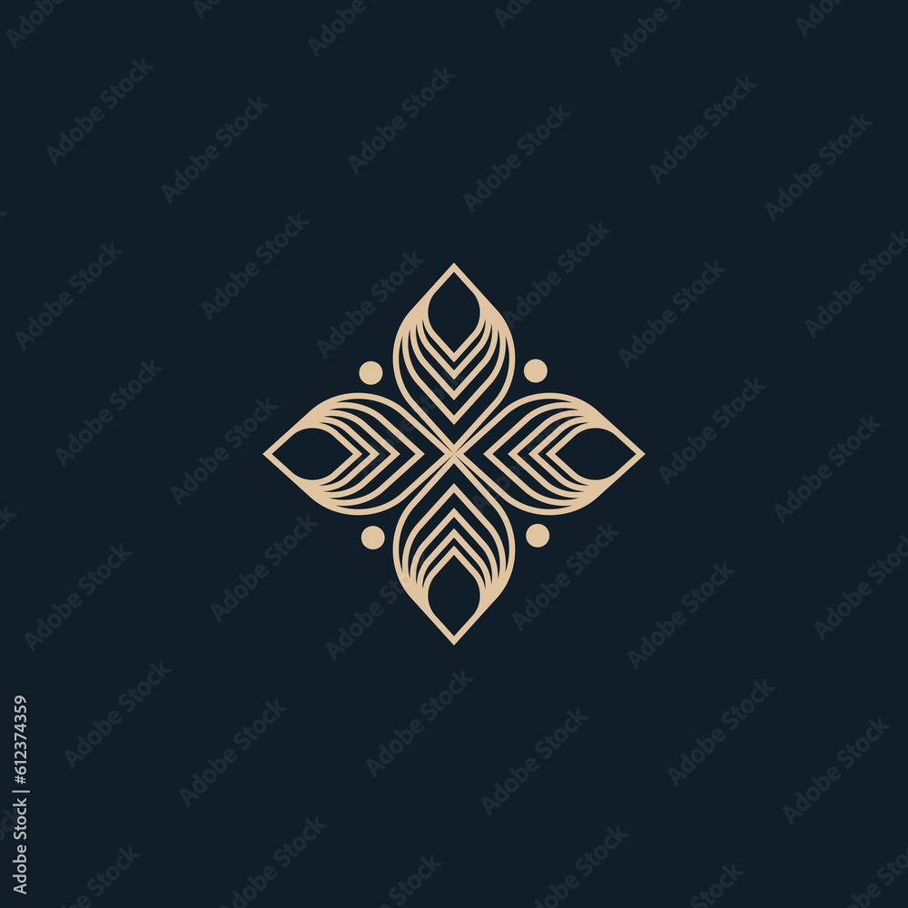 logo abstrack luxury gold line modern
