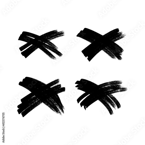 Black brush cross symbol