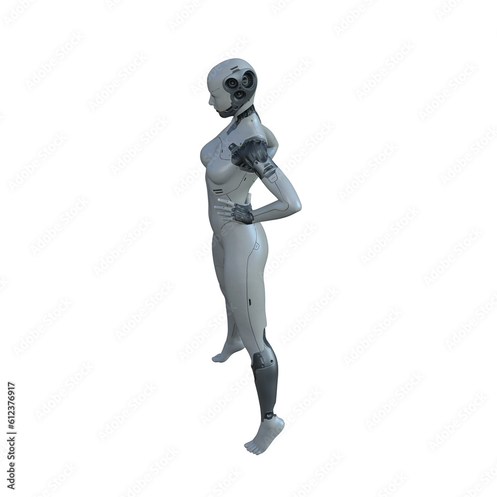 The ultimate gynoid robot women for futuristic science fiction scenes. 3d rendering illustration. The ultimate gynoid robot women for futuristic science fiction scenes. 3d rendering illustration.