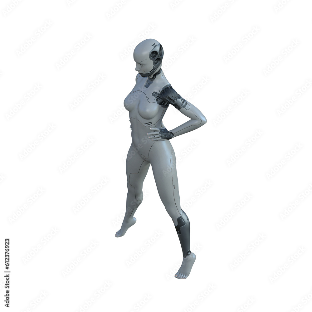 The ultimate gynoid robot women for futuristic science fiction scenes. 3d rendering illustration. The ultimate gynoid robot women for futuristic science fiction scenes. 3d rendering illustration.