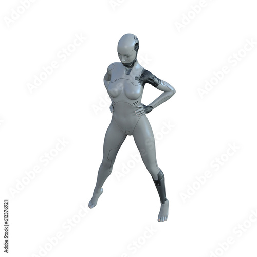 The ultimate gynoid robot women for futuristic science fiction scenes. 3d rendering illustration.