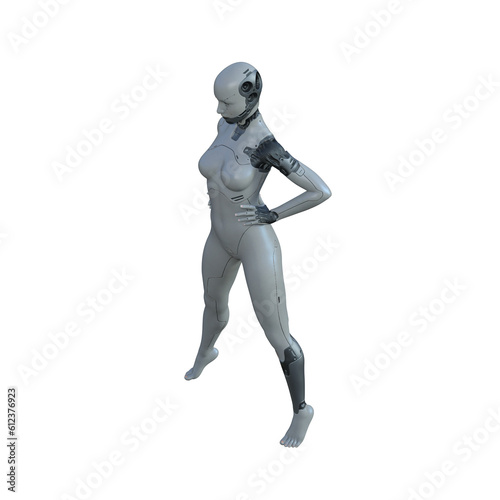 The ultimate gynoid robot women for futuristic science fiction scenes. 3d rendering illustration.