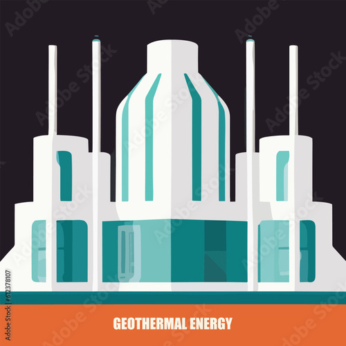 Vectio illustration of geothermal power. Green energy. Renewable energy source