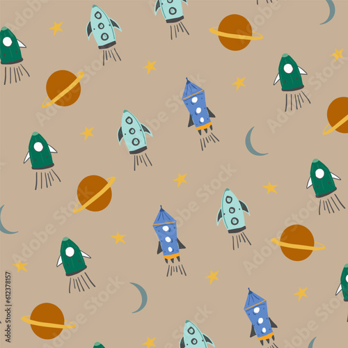 Cartoon rocket pattern