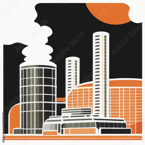 Vectio illustration of geothermal power. Green energy. Renewable energy source