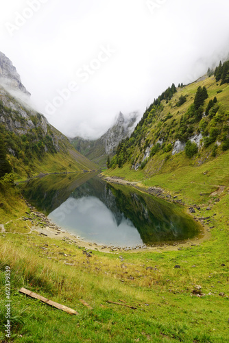 Faelensee - Faelen lake, mountain lake in the Swiss Alps