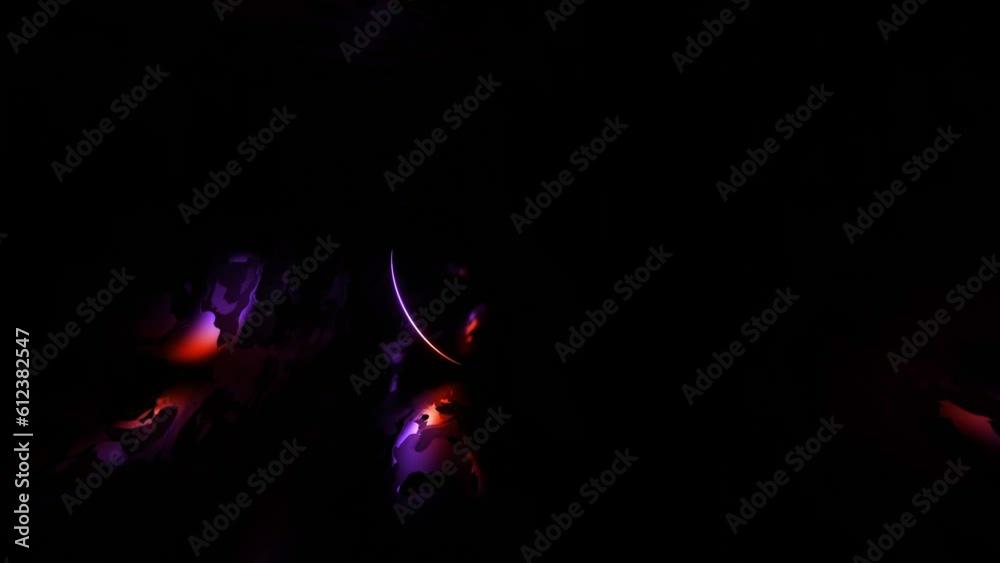 Seamless Loop Animation Neon Light Effect On Black Background Movement