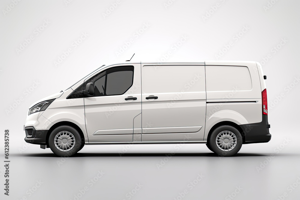 White van for branding, isolate. Generative ai.