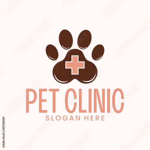 pet shop vector logo, dog and cat grooming suitable for company symbol