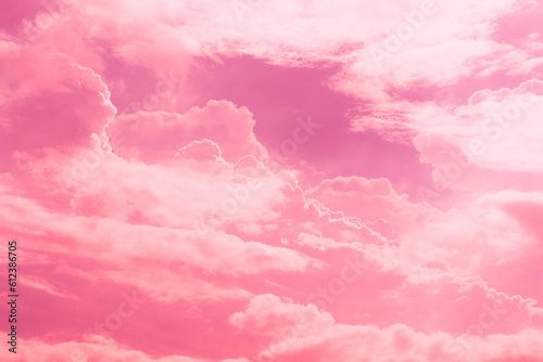 Pink sky cloud. Heaven place of sweet love pink red color tone for wedding card background.
