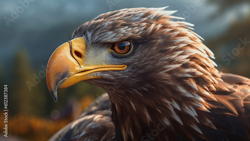 AI generative image close up portrait of an eagle 