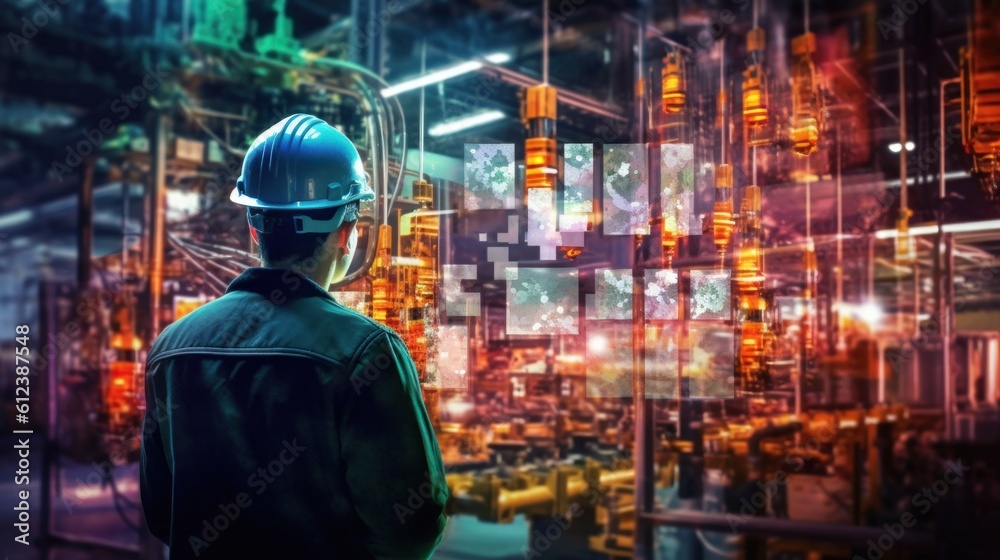Obraz premium a factory worker Working at a manufacturing line