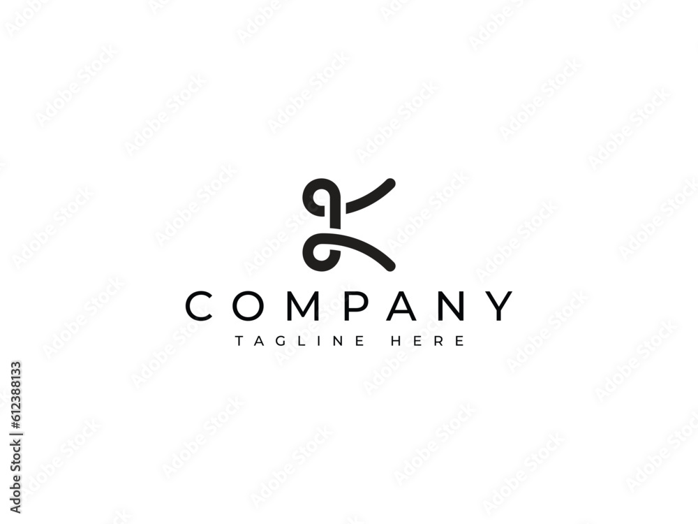 Fototapeta premium abstract letter K line logo design
