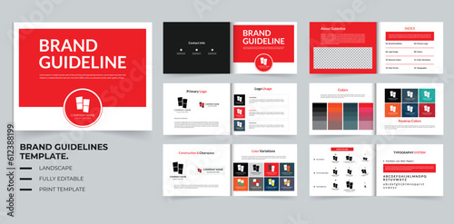 Landscape brand guideline or brand identity or brand manual template design