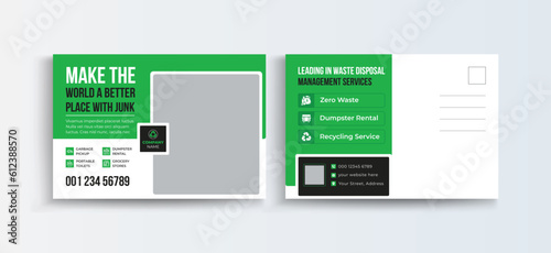 Professional Business Postcard, Creative Junk Removal ads, trash removal banner design template, Event Card layout, Invitation card, Direct Mail EDDM template