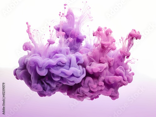 Abstract Background of Violet pastel ink smoke cloud in water