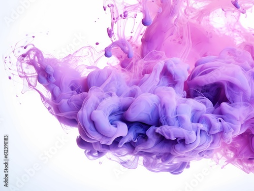 Abstract Background of Violet pastel ink smoke cloud in water