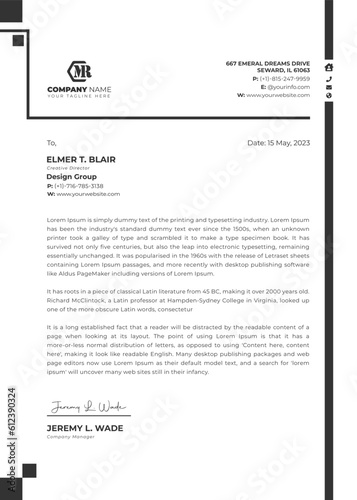 Modern creative business A4 letterhead template