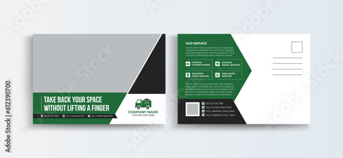 Junk Removal Company Business Postcard design, Junk Removal ads, trash removal banner design template, Direct Mail EDDM template. Junk postcard design.