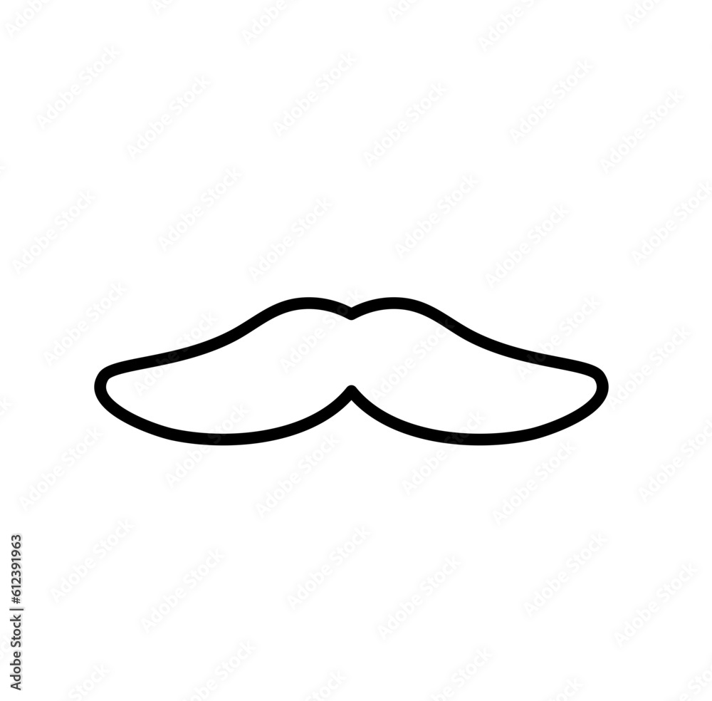 Cute mustache beard outline icon Cute mustache beard outline icon