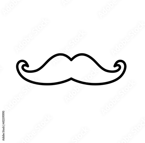 Cute mustache beard outline icon 