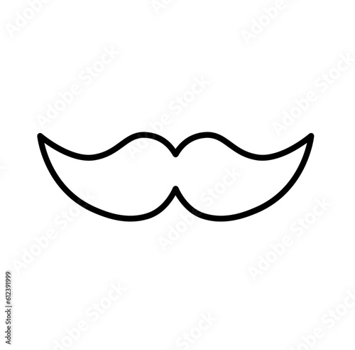 Cute mustache beard outline icon 