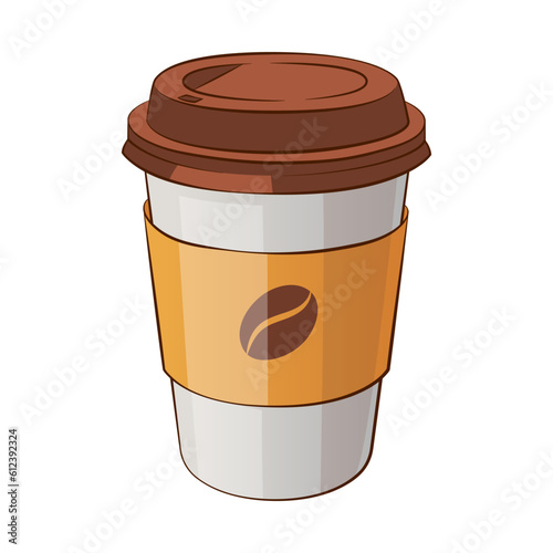 Coffee to go cup isolated on white background, vector illustration