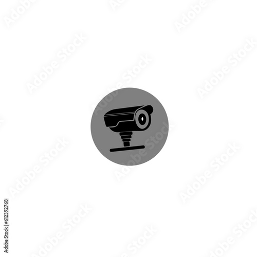 Security camera flat icon.Fixed CCTV, Security Camera Icon illustration Template Illustration Design.
