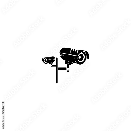 Security camera flat icon.Fixed CCTV, Security Camera Icon illustration Template Illustration Design.