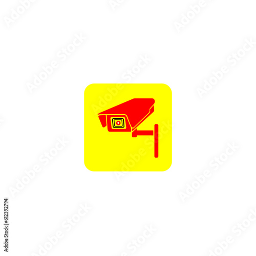 Security camera flat icon.Fixed CCTV, Security Camera Icon illustration Template Illustration Design.