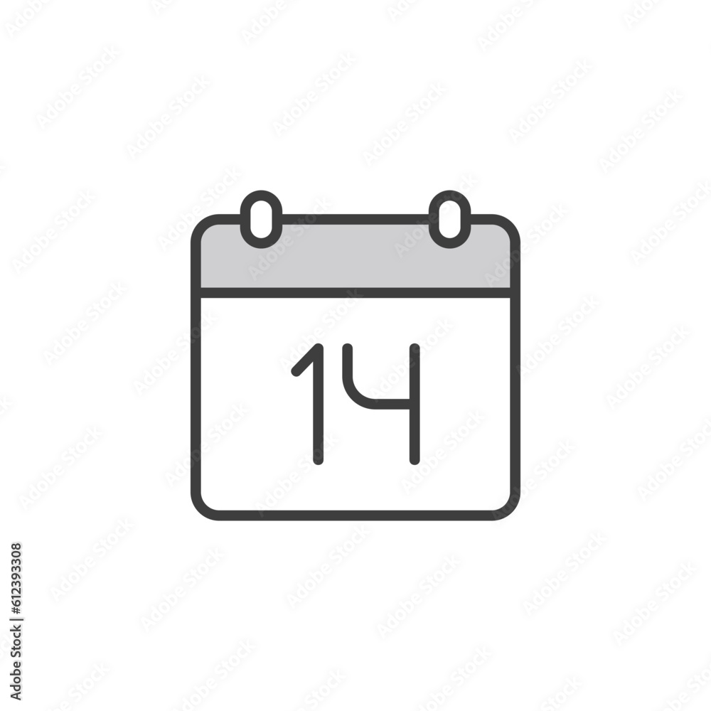 14 Date icon design with white background stock illustration 14 Date icon design with white background stock illustration