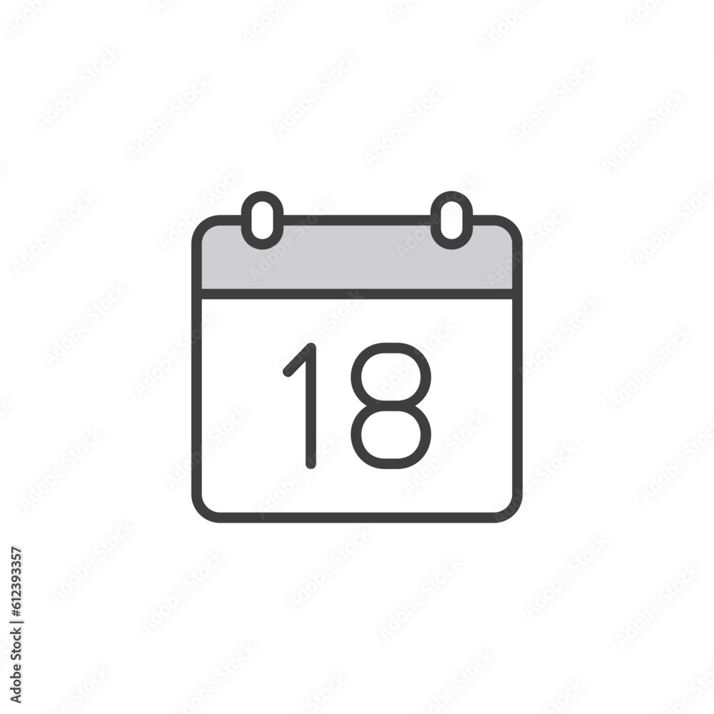 18 Date icon design with white background stock illustration 18 Date icon design with white background stock illustration