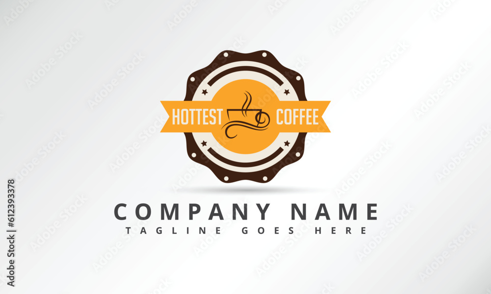 Coffee With Cup, Suitable For Coffee Shop Logo Or Product Brand Identity. Coffee With Cup, Suitable For Coffee Shop Logo Or Product Brand Identity.