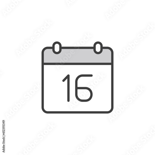 16 Date icon design with white background stock illustration