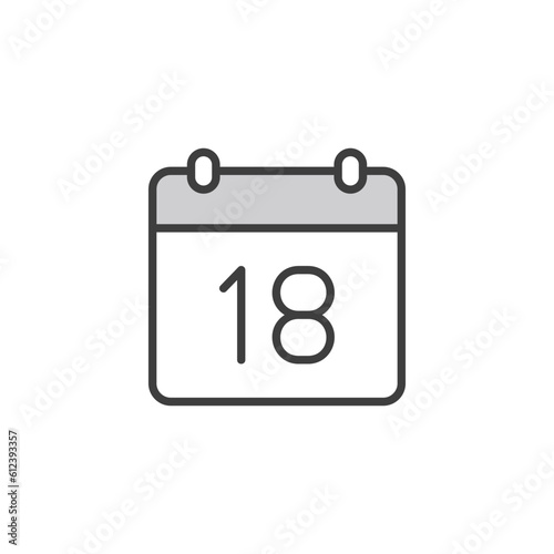 18 Date icon design with white background stock illustration