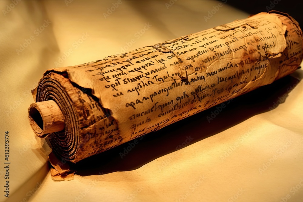 ancient-scrolls-on-papyrus-vintage-parchment-with-biblical-texts-and