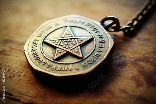 Never Again Text on Star of David Shield Pendant - A Powerful Memory Message for Men to Never Forget: Generative AI