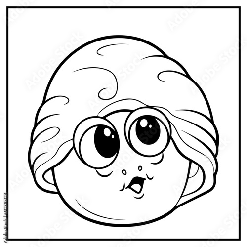 Cute Coocon Coloring Book Page Cartoon Ilustration