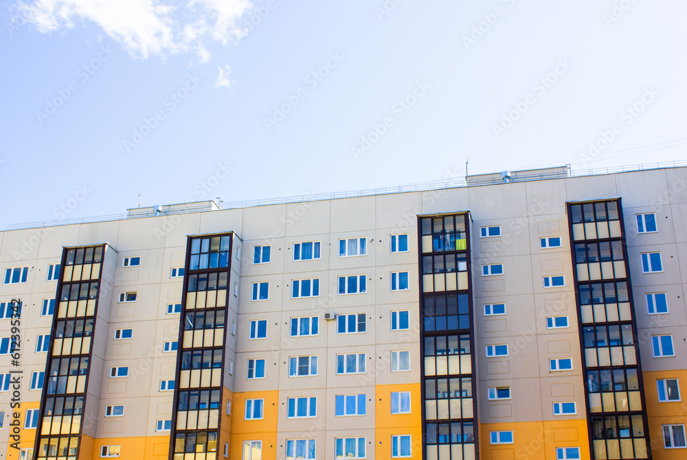 Architectural design of apartment buildings. External view of a new ...