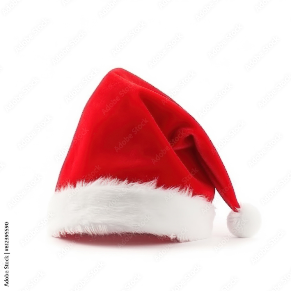 Santa Claus Red Hat Isolated. Illustration AI Generative. Santa Claus Red Hat Isolated. Illustration AI Generative.
