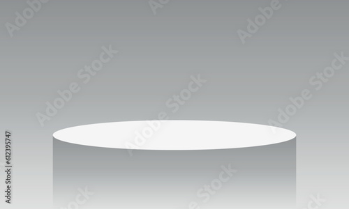 Scene pillar white blank podium illustration. Gray podium, platform for presentation.